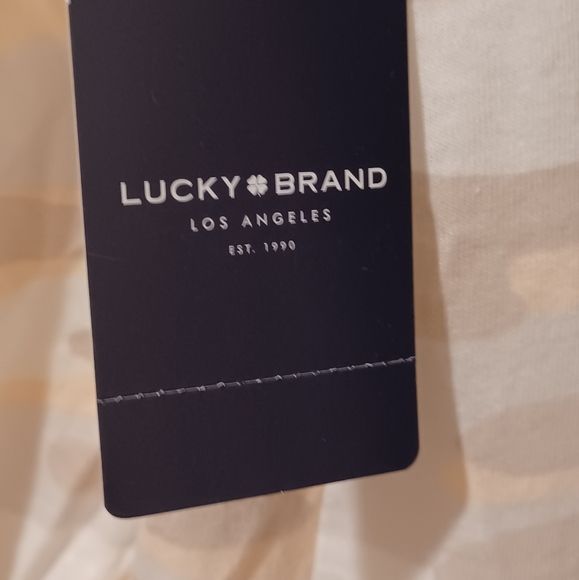 LUCKY BRAND BEIGE PLUSH PINK CAMOUFLAGE TIE FRONT - Picture 6 of 12